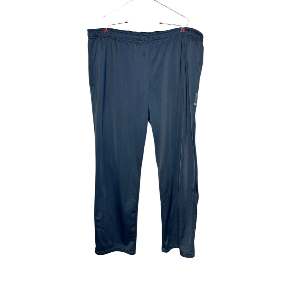 Reebok Men's Pants Athleisure Elastic Waist Drawstring Pockets Straight Fit Gray